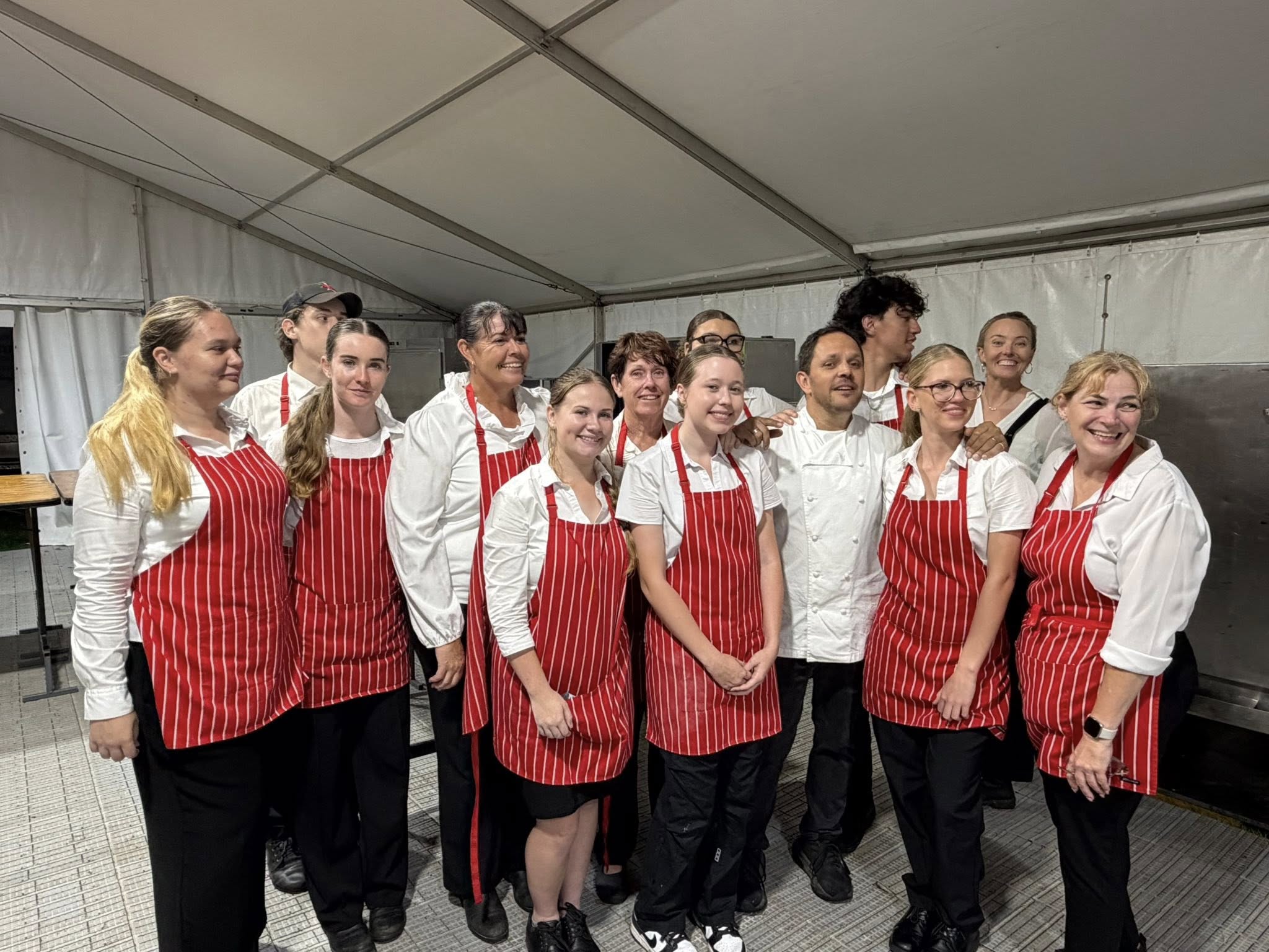 A group of students taking part in a hospitality class.